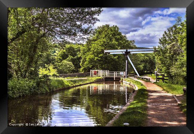 The Canal Bridge at Talybont on Usk Framed Print by Ian Lewis