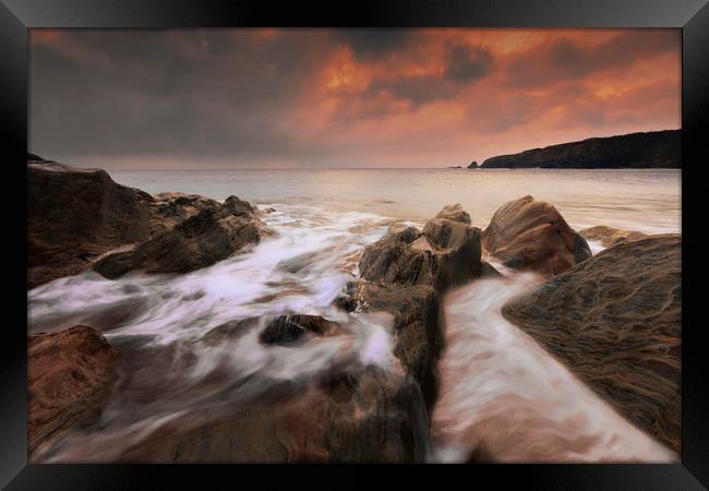 Sunset at Leas Foot Framed Print by mark leader