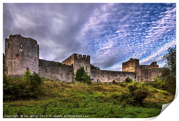Chepstow Castle Walls Print by Ian Lewis
