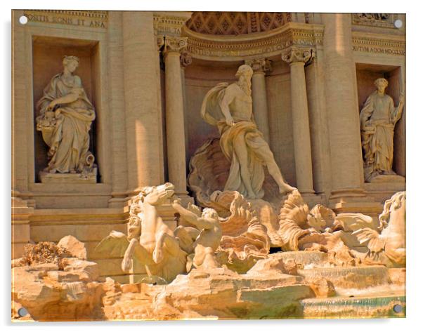 Trevi fountain Rome Acrylic by paul ratcliffe