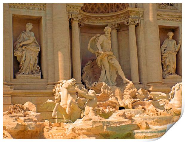 Trevi fountain Rome Print by paul ratcliffe