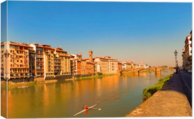 river Arno in Florence Italy Canvas Print by paul ratcliffe