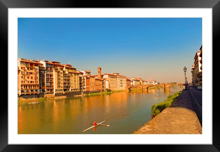 river Arno in Florence Italy Framed Mounted Print by paul ratcliffe