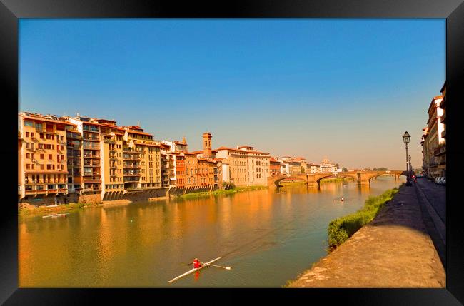 river Arno in Florence Italy Framed Print by paul ratcliffe