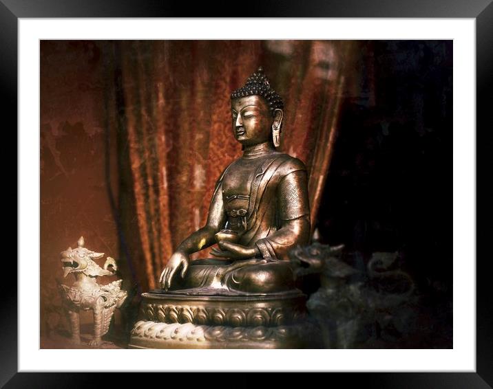 Buddhist Shrine    Framed Mounted Print by Victor Burnside
