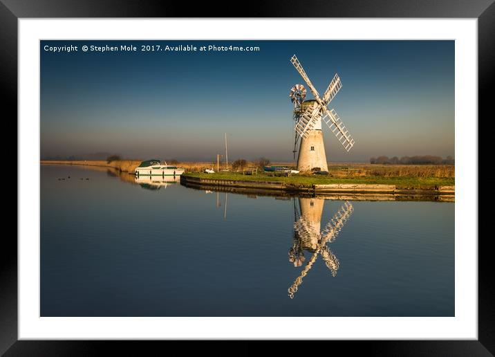 Light on Thurne Mill  Framed Mounted Print by Stephen Mole