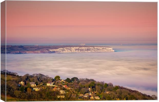 Fog Over The Bay Canvas Print by Wight Landscapes