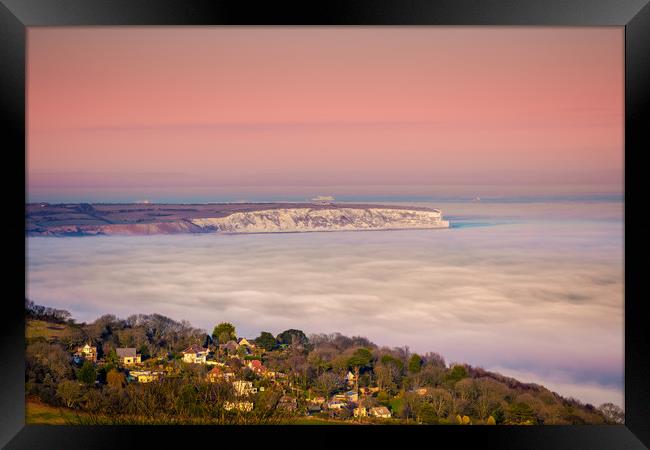 Fog Over The Bay Framed Print by Wight Landscapes