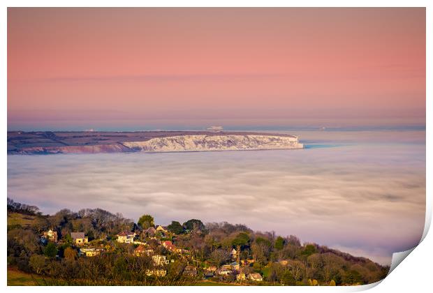 Fog Over The Bay Print by Wight Landscapes