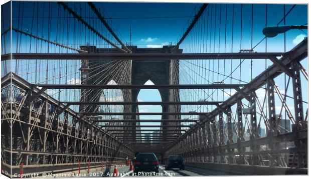 Brooklyn Bridge, NYC Canvas Print by Massimo Lama