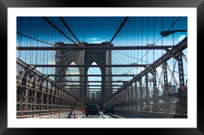 Brooklyn Bridge, NYC Framed Mounted Print by Massimo Lama