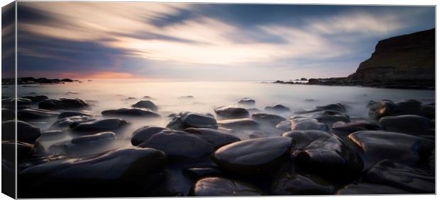 Long exposure at Duckpool Bay Canvas Print by mark leader