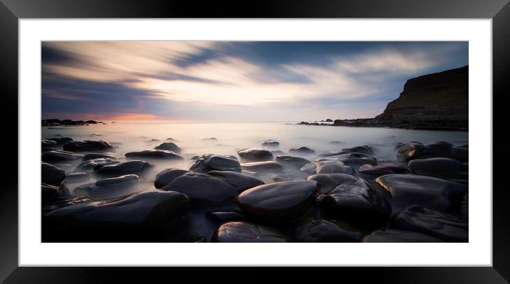 Long exposure at Duckpool Bay Framed Mounted Print by mark leader
