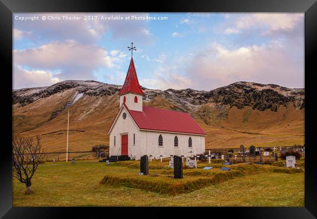 Church at Reynir South Iceland . Framed Print by Chris Thaxter