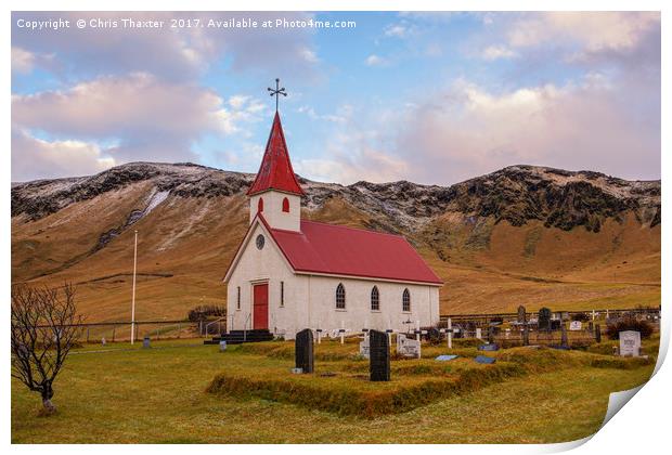 Church at Reynir South Iceland . Print by Chris Thaxter