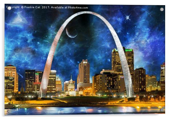 Spacey St. Louis Skyline Acrylic by Frankie Cat