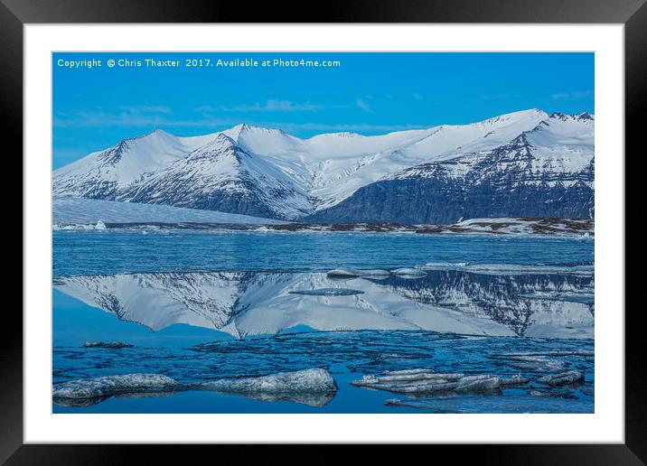 Ice lagoon Reflections Iceland Framed Mounted Print by Chris Thaxter