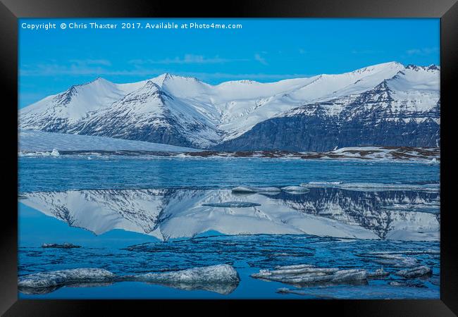 Ice lagoon Reflections Iceland Framed Print by Chris Thaxter