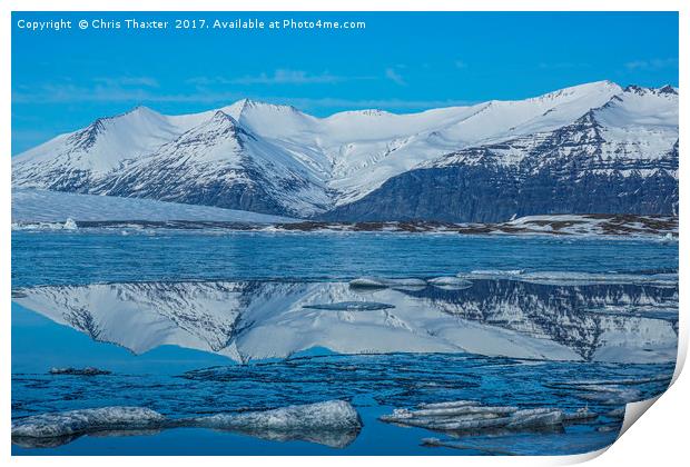 Ice lagoon Reflections Iceland Print by Chris Thaxter