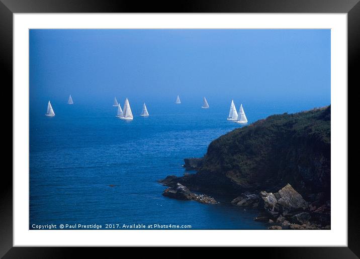 Yachts off the South Devon Coast Framed Mounted Print by Paul F Prestidge