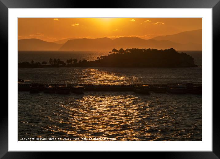 Sunset in Kusadasi Framed Mounted Print by Paul Nicholas