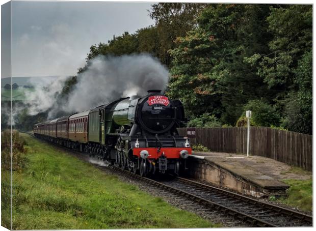 Flying Scotsman arriving at Irwell Vale Canvas Print by David Oxtaby  ARPS