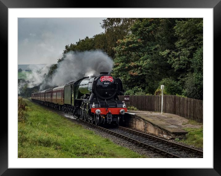Flying Scotsman arriving at Irwell Vale Framed Mounted Print by David Oxtaby  ARPS
