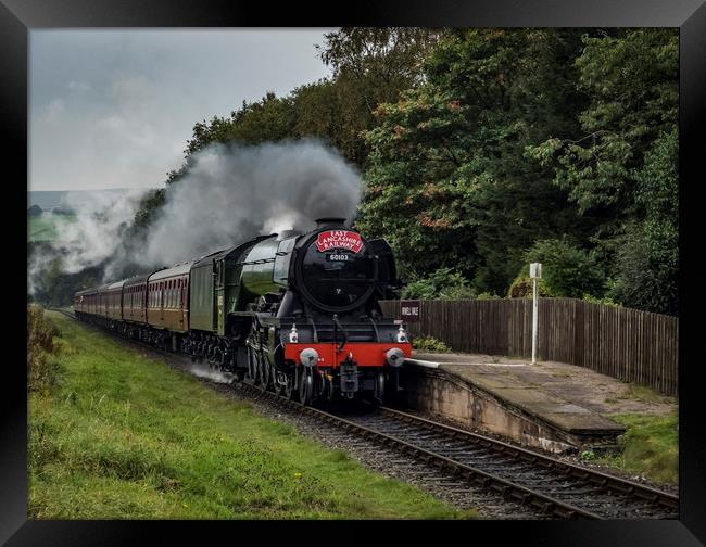 Flying Scotsman arriving at Irwell Vale Framed Print by David Oxtaby  ARPS