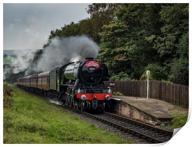 Flying Scotsman arriving at Irwell Vale Print by David Oxtaby  ARPS