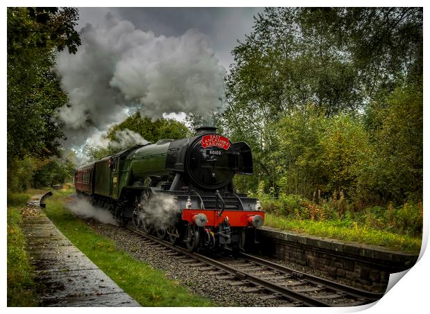 Flying Scotsman passing through Stubbins Print by David Oxtaby  ARPS