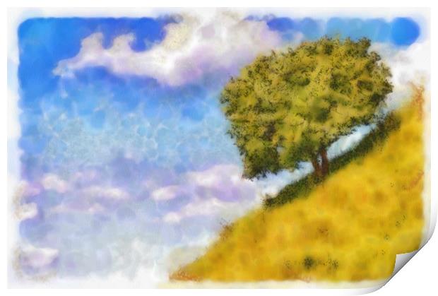 The tree on the hill Print by Michael Goyberg
