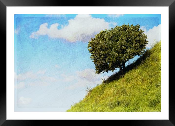 The tree on the hill (var 2) Framed Mounted Print by Michael Goyberg