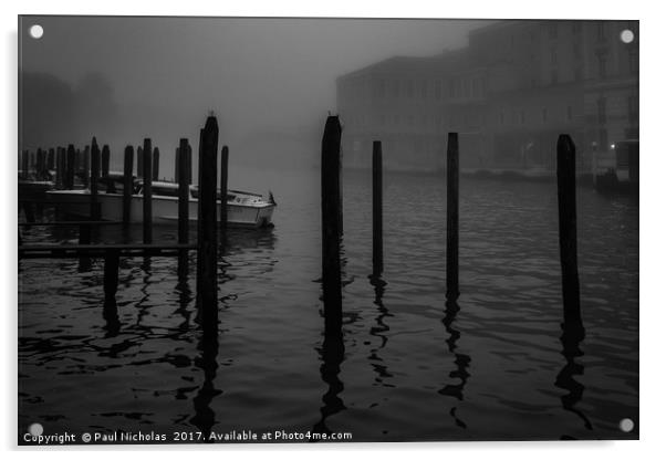 Venice in the fog Acrylic by Paul Nicholas