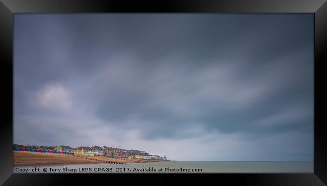 HASTINGS VIEWED FROM AFAR Framed Print by Tony Sharp LRPS CPAGB