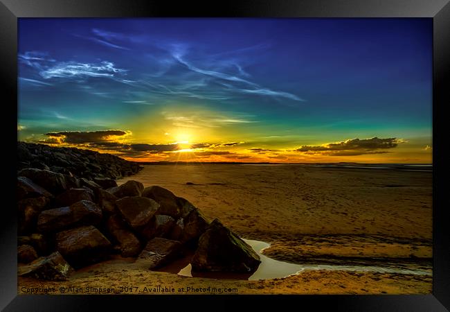 Brancaster Beach Sunset Framed Print by Alan Simpson