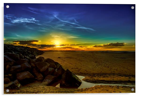 Brancaster Beach Sunset Acrylic by Alan Simpson