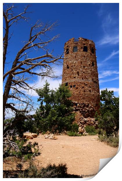 Desert View Watchtower - South Rim Grand Canyon Print by Christiane Schulze
