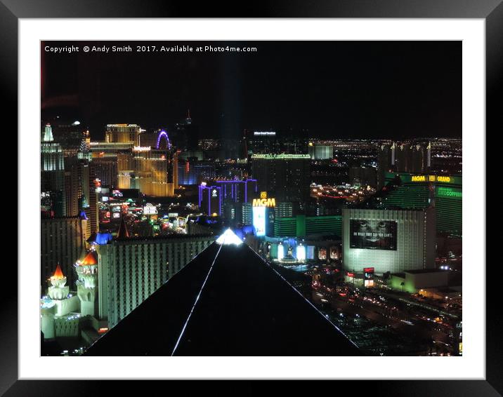 Las Vegas Night Scene           Framed Mounted Print by Andy Smith