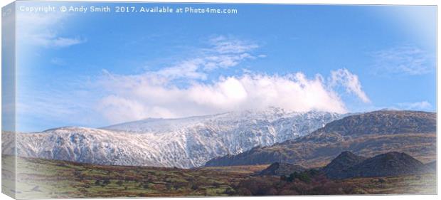 Snowdonia in the snow Canvas Print by Andy Smith