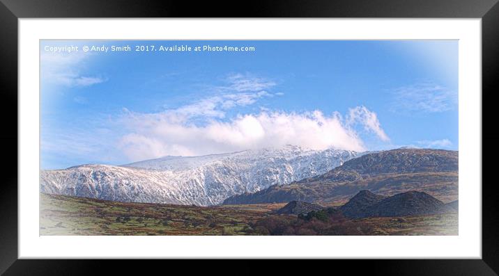 Snowdonia in the snow Framed Mounted Print by Andy Smith