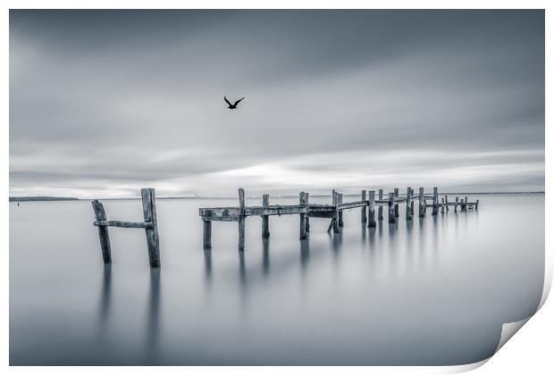 The Jetty BW Print by Wight Landscapes