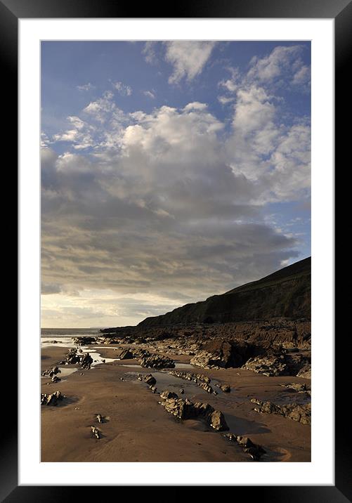 Saunton Sands rocks Framed Mounted Print by Alexia Miles
