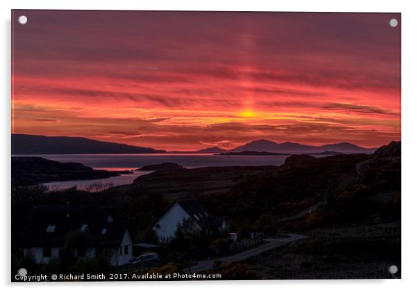 Sunset observed from Kingsburgh, Isle of Skye Acrylic by Richard Smith