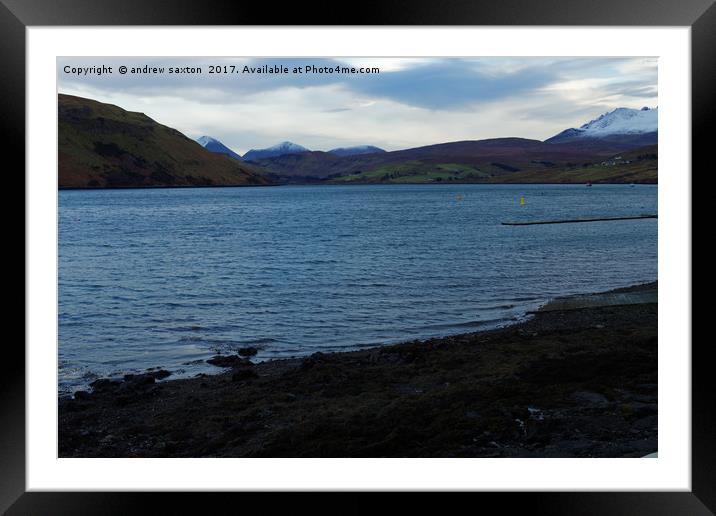 LOCH LOOKING Framed Mounted Print by andrew saxton