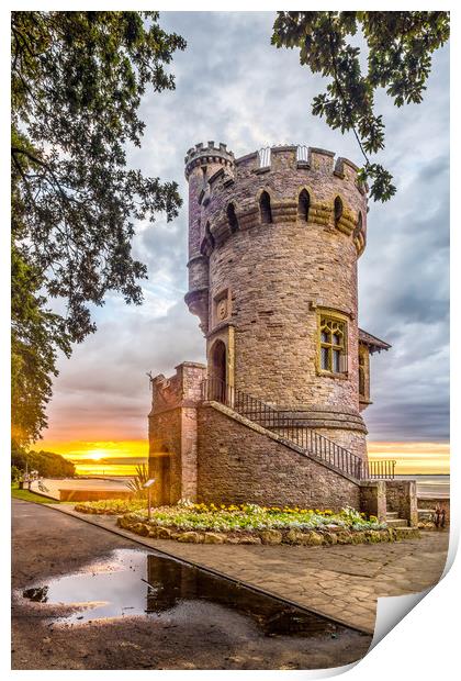 Appley Tower Sunset Ryde Isle Of Wight Print by Wight Landscapes