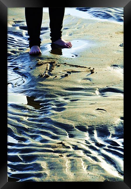 love heart on the sand Framed Print by Alexia Miles