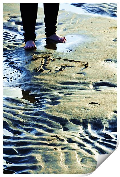 love heart on the sand Print by Alexia Miles