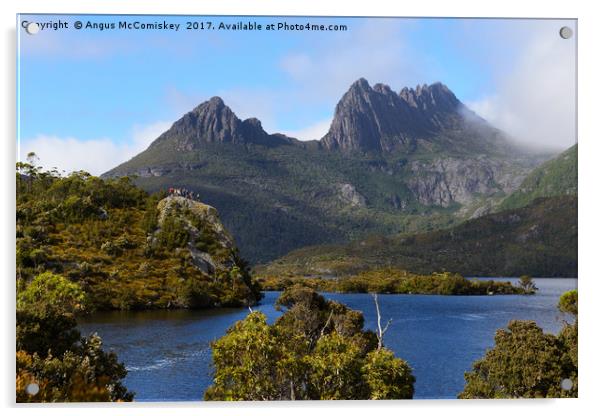 Glacial Rock viewpoint overlooking Dove Lake Acrylic by Angus McComiskey