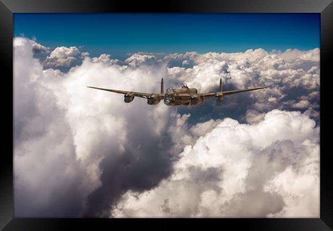 Avro Lancaster LM227 above clouds Framed Print by Gary Eason