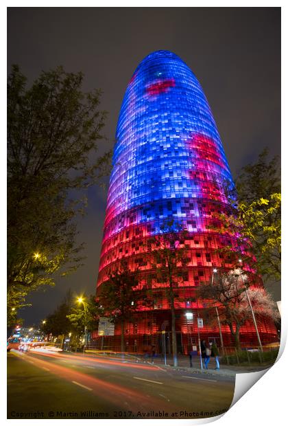 Torre Agbar - Barcelona Print by Martin Williams